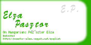 elza pasztor business card